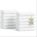 Casa Platino White Washcloths 12 Pack - 13x13 inches - 100% Cotton - Premium Quality Wash Cloths for Bathroom - Well Stitched, Soft & Highly Absorbent Washcloths Set - Ideal for Hotel, Spa & Salons