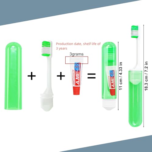 50 Travel Disposable Toothbrush and 3g Toothpaste Set - Foldable & Portable