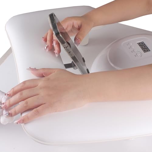 White Manicure Arm Rest with 360° Rotating Phone Holder for Nail Tech - MZCMSL