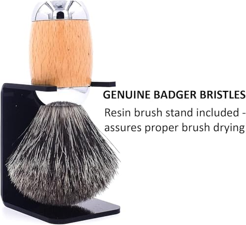 Premium Mixed Badger Shaving Brush 22mm Knot with Beechwood Handle