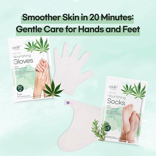 Epielle Nourishing Hand Mask 6 Pairs, Repair and Soften with Hemp & Rosemary Extract, Deep Moisturizing Gloves for Dry, Cracked Hands, Self Care Gifts for Women, Spa Kit, Stocking Stuffers (Pack of 2)