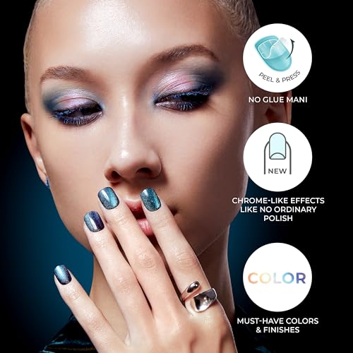 KISS imPRESS No Glue Mani Press On Nails, ColorFX, 'Levels', Pink, Short Size, Squoval Shape, Includes 30 Nails, Prep Pad, Instructions Sheet, 1 Manicure Stick, 1 Mini File