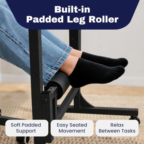 Black Small Rolling Adjustable Height Standing Desk - Portable 31.5x15.7 Tabletop