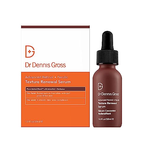Dr. Dennis Gross Advanced Retinol + Ferulic Texture Renewal Serum ? Anti-Aging Formula to Smooth Texture, Boost Radiance, and Minimize Fine Lines & Wrinkles, 1 oz