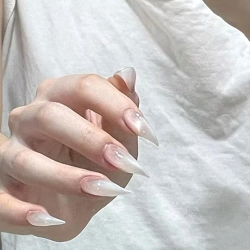10 Pcs Handmade Press on Nails Short Curved Unique Stiletto Eagle Claw Acrylic Fake Nail with Dragon Claw Design Thickened Goth Nails Press Ons Full Cover Reusable Glue on Nail for Women£¨M£©