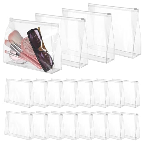 OMISTAR 100 Pcs Clear Cosmetic Bags Bulk,Transparent Zipper Toiletry Pouch Travel Makeup Bags Waterproof Mini PET Cosmetic Organizers for Toiletries for Women Men Travel Vacation