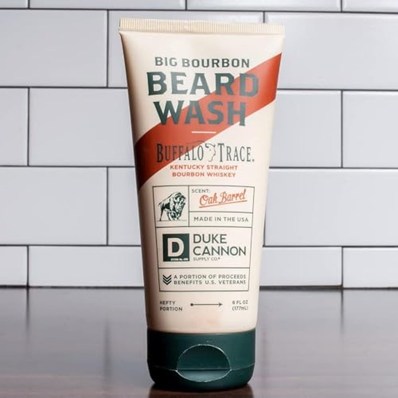 Duke Cannon Supply Co. Big Bourbon Beard Wash, 6 Fl Oz, Oak Barrel Scent - Made in the USA with domestic & globally sourced materials to Strengthen, Rejuvenate, Soften and Condition