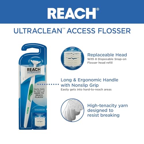 Reach Ultraclean Access Flosser Starter Kit with 28 Mint Refills - 1 Foot
