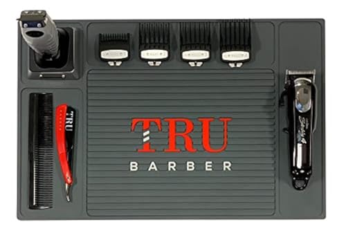 TRU BARBER Station Organizer Mat 18x13 Inches Anti-Slip PVC Workstation Pad