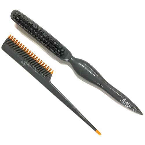 Goody Volume Boost Teasing Brush & Comb Set | Boar Bristle Damage-Free Root Lift & Backcombing Tool for Volumizing & Texture | Works on All Hair Types