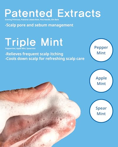 Cooling Shampoo for Oily Scalp - Mint & White Musk Variant - 17 Fl Oz
