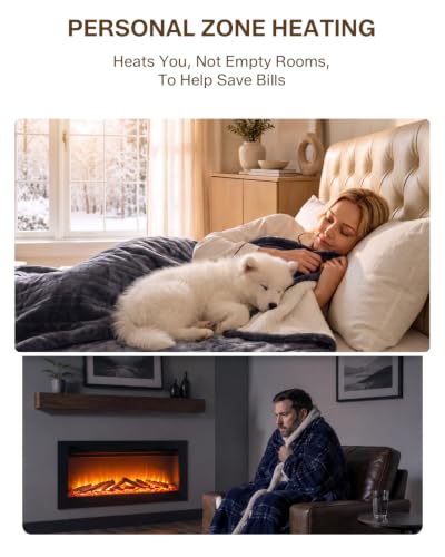 Joykoff Grey Full Size Fast Heated Blanket with 78℉ in 3 Minutes