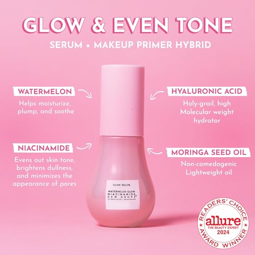 Glow Recipe Watermelon Niacinamide Dew Drops Travel Size 15ml - Hydrating Face Serum & Primer