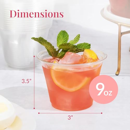 1000 Pack Clear Disposable Plastic Shot Glasses - 9 oz Cocktail & Wine Cups