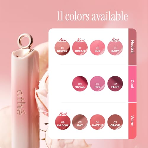 athé Glowy Lip Balm Baby - Ceramide & Snow Mushroom, Vegan, Sensitive Lips