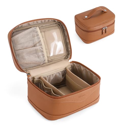 Telena Large Makeup Bag, Travel Toiletry Bag for Women, Vegan Leather Makeup Organizer Case Cosmetic Bag for Travel Essentials