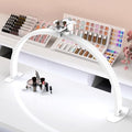 Foldable Half Moon Nail Desk Lamp with Phone Holder - Large White