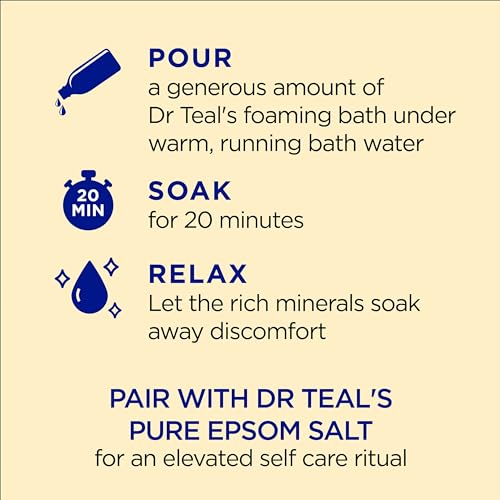 Dr Teal's Foaming Bath with Epsom Salt & Prebiotic Lemon Balm - Bathwater Additive (Pack of 4)