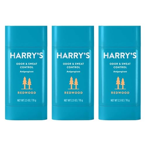 Harry's Antiperspirant Deodorant, Sweat & Odor Control Antiperspirant for Men, Redwood, 2.5 oz Pack of 3
