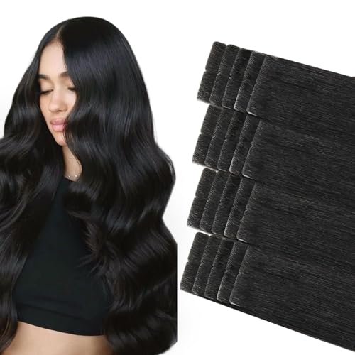 COOKAYU Invisi Edge Hair Extension Tape in Natural Black 14 Inch 30g