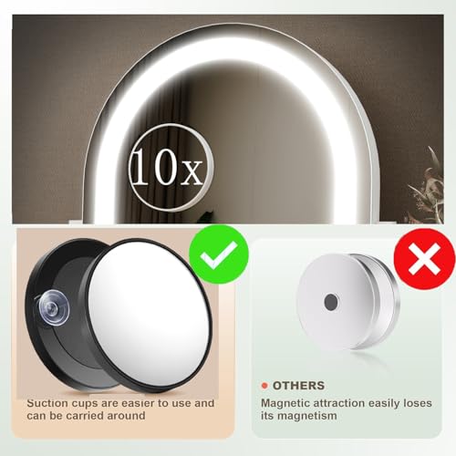 Arched Makeup Vanity Mirror with Lights 17.2" LED Makeup Mirror Detachable 10X Magnification, Hollywood Make Up Mirror with Lighting, Smart Touch, 360¡Æ Rotation, (Gold,Gift Box)