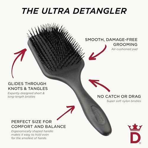 Denman D90L Tangle Tamer Ultra Detangling Hair Brush - Black, 1 Pack