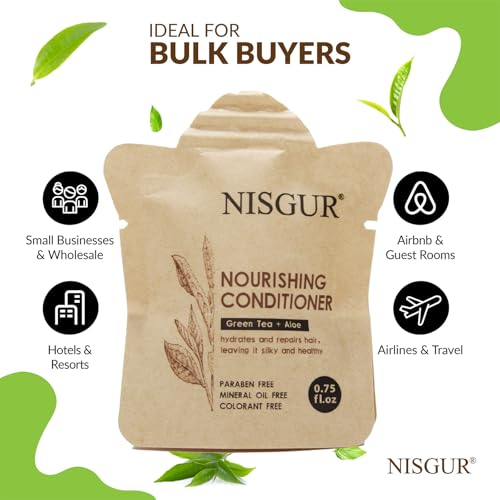 Bulk Travel Conditioner Pack 0.75 oz - Eco-Friendly Paper Pouch Aloe & Green Tea