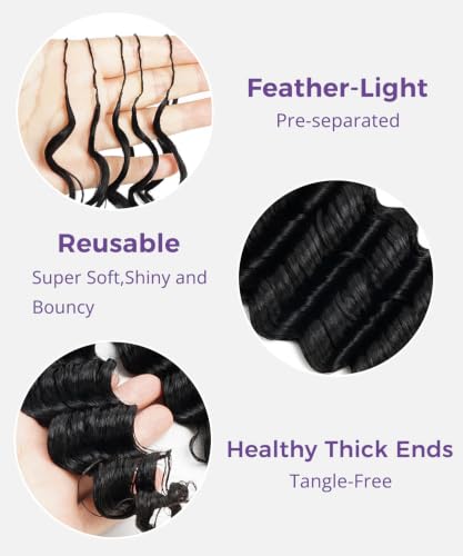 KISS HAIR Deep Wave Human Crochet Hair 18 Inch 120g Miracle Knots for Black Women