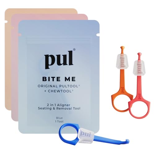 Reusable 2-in-1 Aligner Seating & Removal Tool Set - Pink, Orange, Blue - Dental Orthodontic Aid - Variation of Removal + Seating Tool