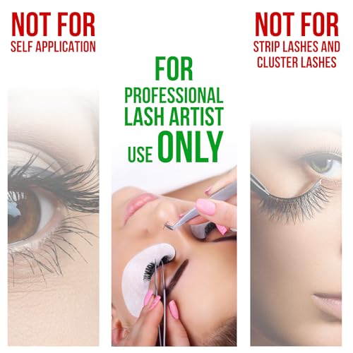Eyelash Extension Glue - Miss Lil USA, Extra Strong Professional Lash Extension Glue (5ml), 0.5 Sec Drying Time, 8-9 Weeks/Max Bonding Power, Latex Free Lash Adhesive, Professional Use Only (Clear)