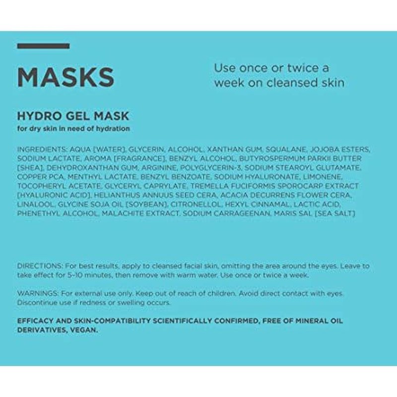 ANNEMARIE B?RLIND ? Hydro Gel Mask ? Natural Moisturizing Wash Off Face Mask with Hyaluronic Acid and Red Algae Extract for Radiant and Youthfully Fresh Looking Skin? 2.5 Oz.