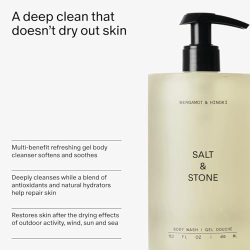 Salt & Stone Bergamot & Hinoki Body Wash 15.2 fl oz - Unisex Hydrating Shower Gel