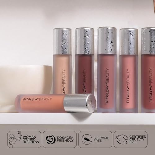 FITGLOW Beauty Lip Colour Serum | Hydrating Lip Gloss | Plumping Anti-Aging Lip Treatment | Natural Shine with Pomegranate Sterols & Collagen | Buildable Color for Dry Chapped Lips | Juice - 10g