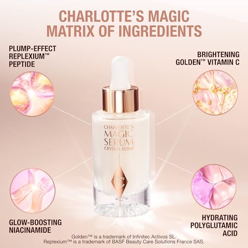 Charlotte Tilbury Magic Serum Crystal Elixir - Skincare Set Essential - Firming Peptide Serum for Face & Neck - Perfect for Gifting & Makeup Pairings