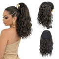 Dark Brown 12-Inch Synthetic Ponytail Extension with Drawstring - Fluffy & Natural