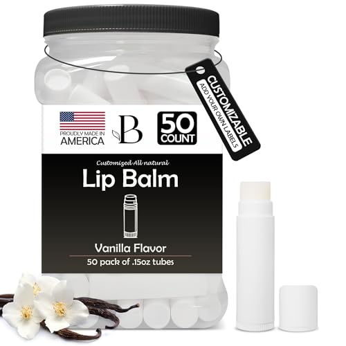 Black Vanilla Lip Balm Bulk - Unlabeled Moisturizing Chapstick with Shea & Vitamin E