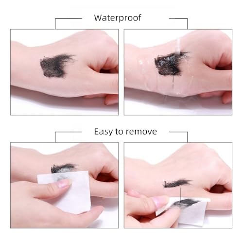 Black Waterproof Mascara for Volume and Length, Ultra-Precise Brush for Tiny and Lower Eyelashes, Natural Defining Curling Long-Lasting Eyelashes,Clump-Resistant, Smudge-Proof