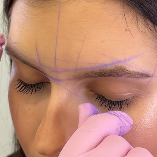 Ink Permanent Brow Mapping String [100 Ft Bottles - 30 m] Pre-Inked String for Permanent Makeup and Microblading Supplies, Brow Mapping Kit, Eyebrow Thread for Brow Shaping (Lilac)