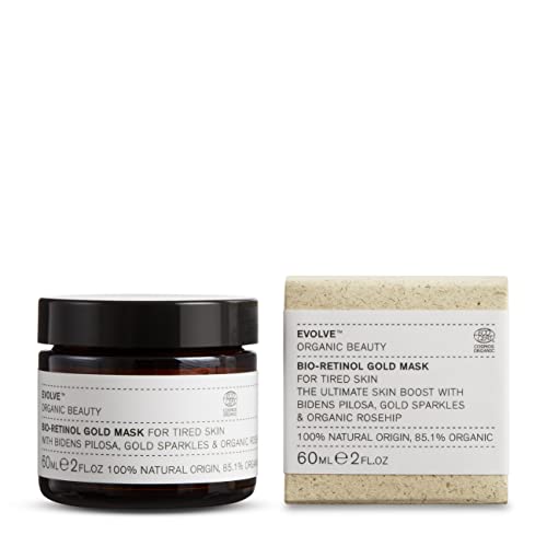 Evolve Organic Beauty Bio-Retinol Gold Face Mask 1 oz - Nourishing Anti-Aging Skin Treatment
