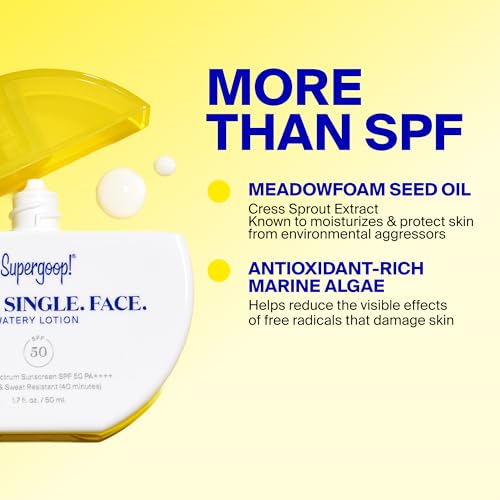 Supergoop! Every. Single. Face Water & Sweat Resistant SPF 50 Sunscreen Lotion 1.7 fl oz - All Skin Types, Pack of 1