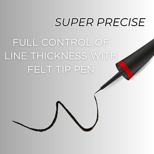 Black Dipliner, Longwearing with Ultra-Fine Tip Applicator, Cruelty-free, Paraben-Free, Long Lasting, Easy-to-Apply Liner Brush, Gift for Women,1 Count