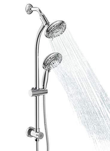 Handheld & Rain Shower Combo with 27.5-Inch Stainless Steel Bar - Polished Chrome