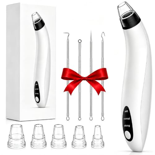 Blackhead Remover Vacuum Tool - Electric Pore Cleaner with Adjustable Suction (White)