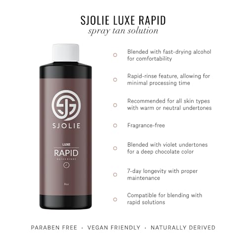 SJOLIE Rapid Spray Tan Solution - Ultra Dark, 1 Hour Express Tan, Violet Base, 8oz - Vegan & Paraben-Free