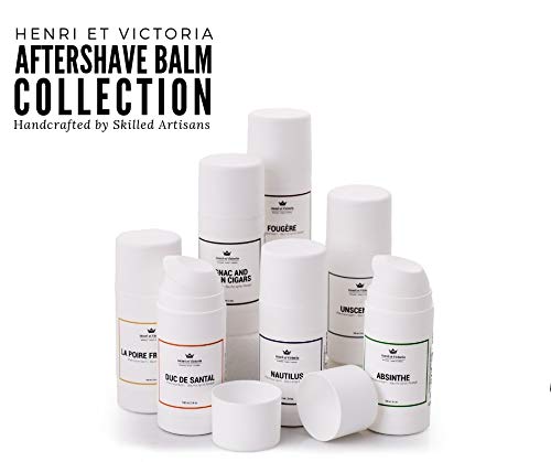 Henri et Victoria After Shave Balm for Men - Cognac & Cuban Cigar Scent, Post-Shave Relief, 3.4 oz