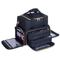 YAHOURWAT Black Nail Polish Organizer Case for 80 Bottles, Portable Travel Storage