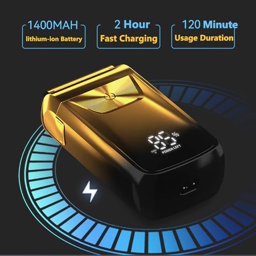 Electric Foil Shaver for Men, 2-in-1 Razor & Trimmer, Rechargeable