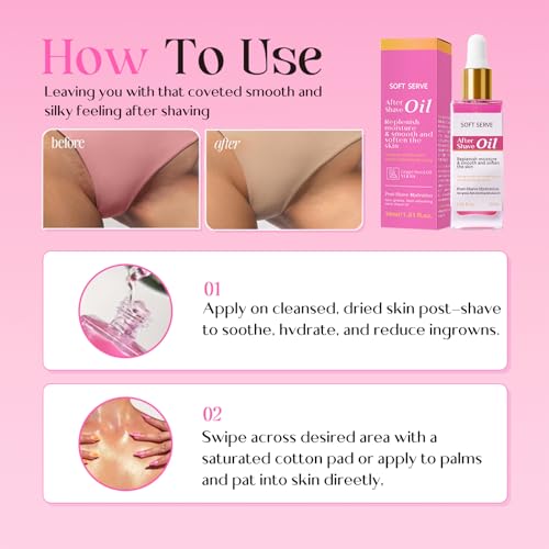 Strawberry Vanilla After Shave Oil, Soothing and Moisturizing, Prevents Ingrown Hair and Razor Burn, Natural Extracts, Fast Absorption, Irritation-Free Skin for Daily Use