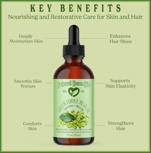 Organic Green Coffee Bean Oil - 4oz Cold-Pressed Skin & Hair Nourishment