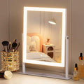FENCHILIN Vanity Mirror with Lights 11.8" x 9.8",Lighted Makeup Mirror and Hollywood Mirror with Smart Touch Control 3 Colors Dimmable LED Light, 360¡ÆRotation 10X Magnification(White)